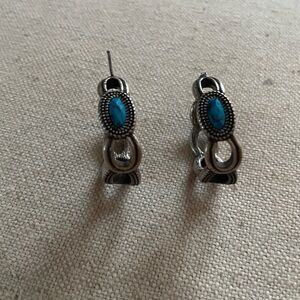 Lia Sophia Silver Earrings with Blue Accent